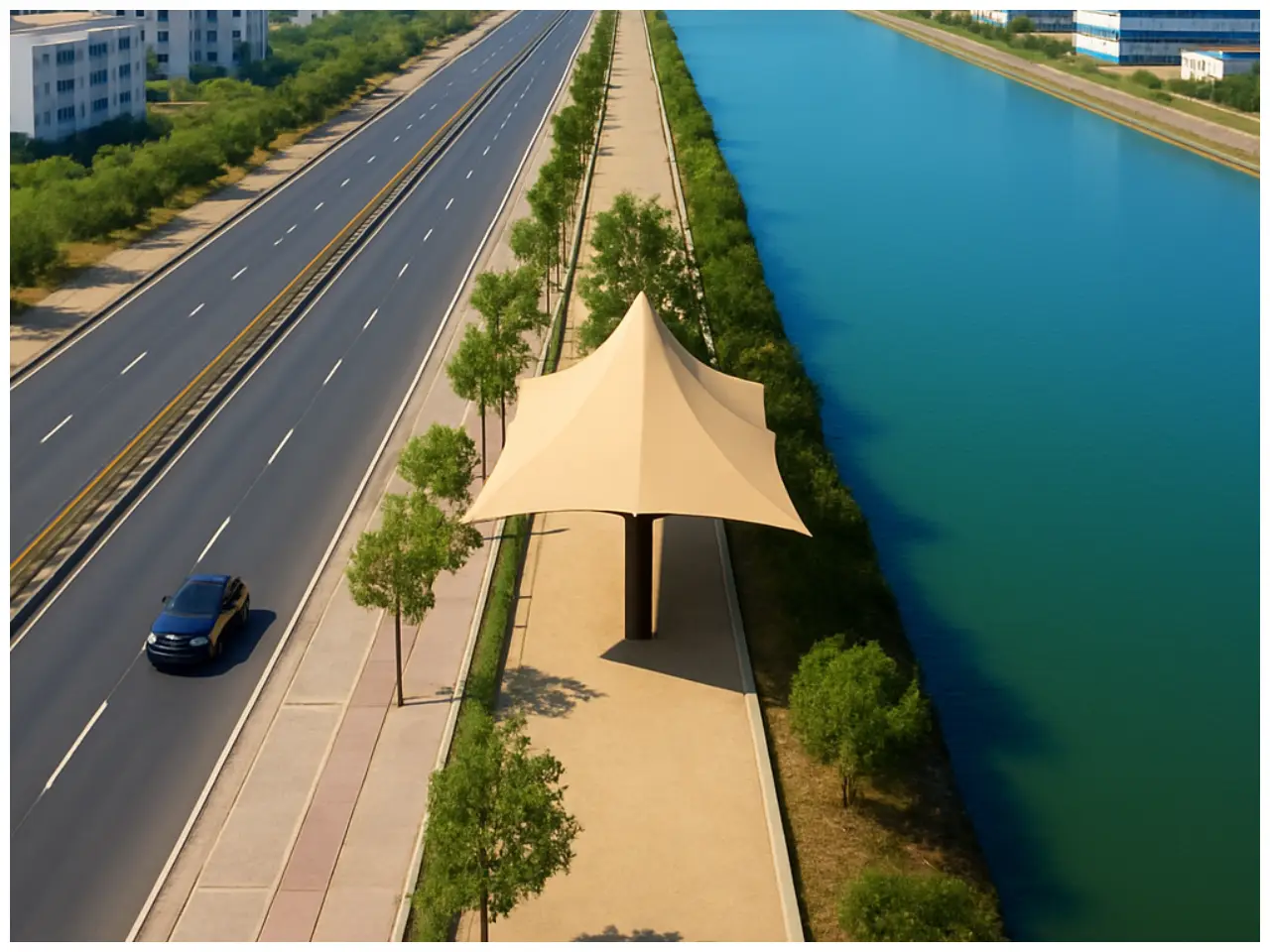 Artificial river development in Dholera Smart City