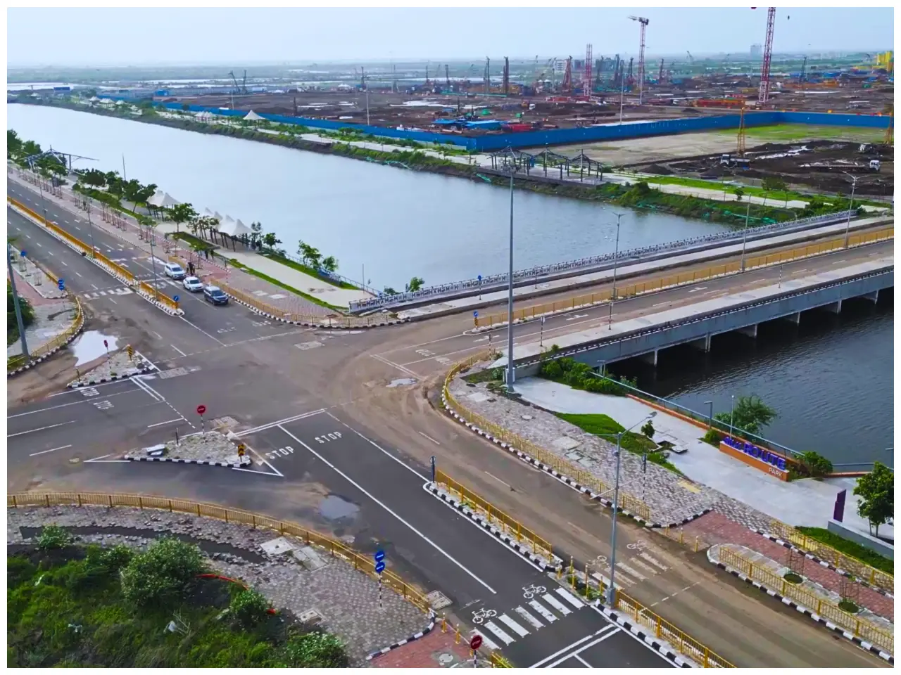 Man-made riverfront in Dholera Smart City
