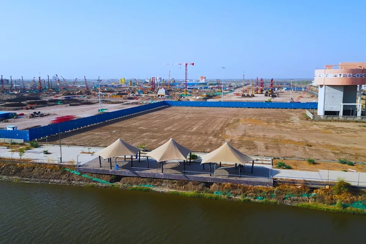 Artificial river development in Dholera Smart City