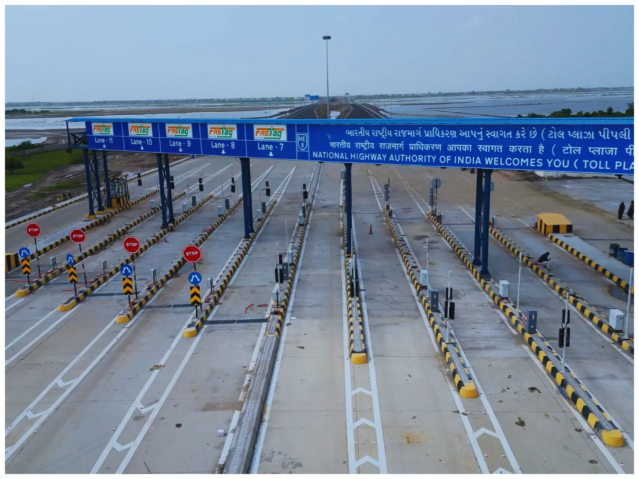 Aerial view of Ahmedabad Dholera Bhavnagar toll gate